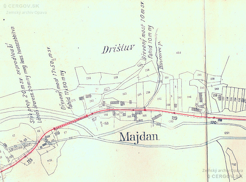 Lesná železnica Sabinov - Majdan. 85 metrov dlhý drevený most v Olejníkove.